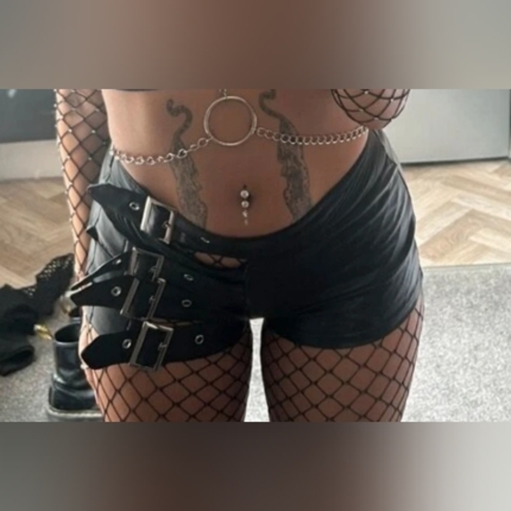 Rave Techno Festival Quirky leather shorts